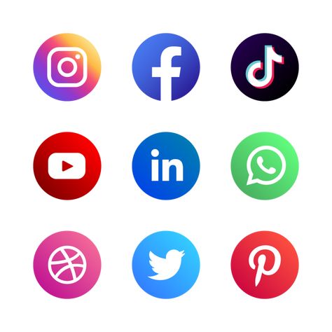 All Social Media Logos, Social Media Symbols, Social Media Clipart, Social Media Logo Design, Email Logo, Logo Tiktok, Social Logo, Icons Social Media, Tiktok Logo