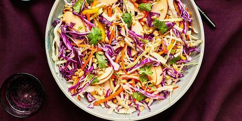 Tangy Rainbow Cabbage Slaw | Southern Living Yogurt Coleslaw, Ginger Slaw, Rainbow Slaw, Southern Living Recipes, Grain Recipes, Slaw Recipe, Auto Immune, Broccoli Slaw, Cole Slaw