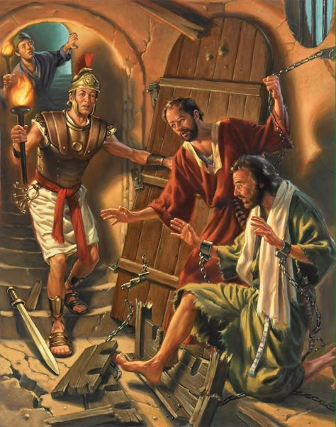 Paul And Silas In Prison, Spencer James, Paul And Silas, Seek First The Kingdom, Bible Cards, Biblical Artwork, Bible Artwork, Bible Video, Matthew 6 33