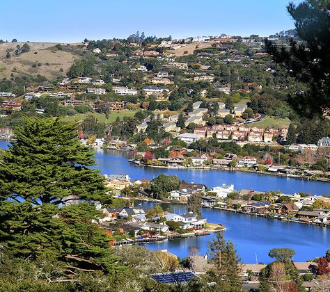 Ride the ferry to Tiburon, a village in Marin County with a picturesque main street straight out of a Norman Rockwell painting. You'll get the same amazing shots as you sail past Alcatraz and Angel Island, and once you arrive in port, you'll have room to roam away from the herd. Cool Places In California, Tiburon California, Angel Island, Marin County California, Rockwell Paintings, Norman Rockwell Paintings, San Francisco Travel, Marin County, California Love