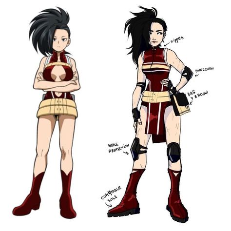 Mha Momo Costume Redesign, Momo Costume Redesign, Mha Characters Hero Costumes, Momo Yaoyorozu Hero Costume Redesign, Katsuki And Mirko, Mha Character Redesign, Shinso Hero Costume, Momo Yaoyorozu Costume Redesign, Momo Yaoyorozu Redesign