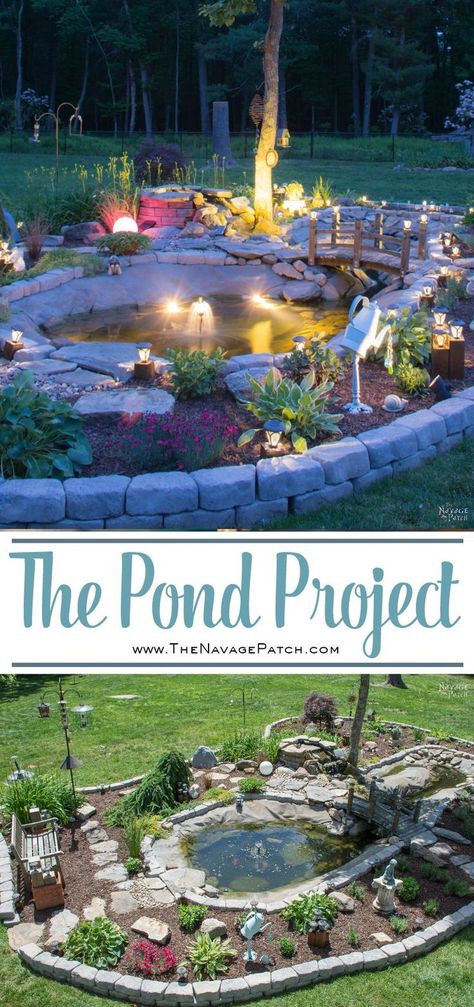 Garden Goldfish Pond, Rectangular Koi Pond Ideas, Backyard Koi Pond Ideas Diy, Koi Pond Ideas Backyard, Diy Koi Fish Pond, Stone Backyard Landscaping, Make A Pond, Pond Decorating Ideas, Small Koi Pond Ideas