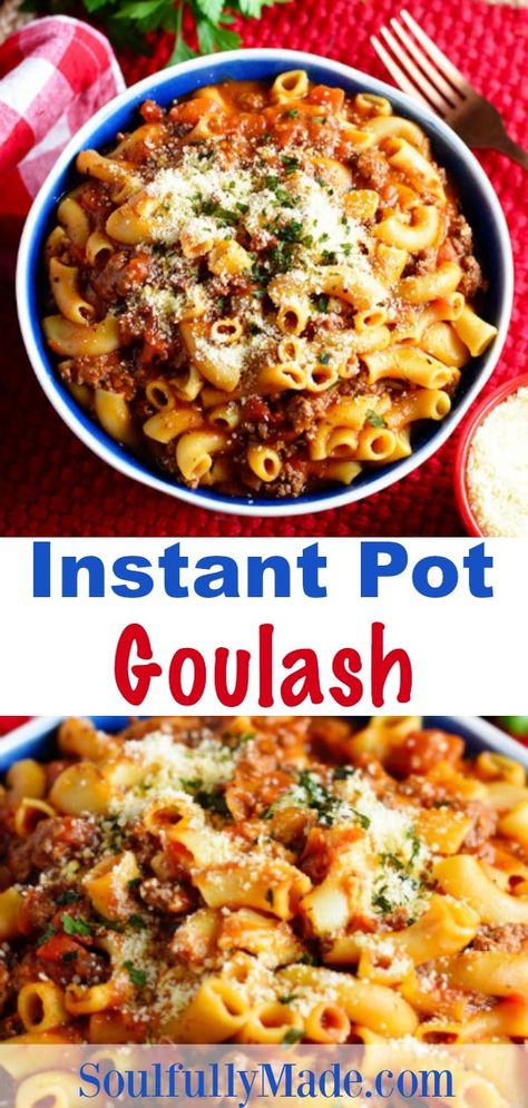 Instant Pot Goulash Instant Pot Goulash, Ground Beef Pasta Recipes, Beef Pasta Recipes, Beef Goulash, Ground Beef Pasta, Goulash Recipes, Best Instant Pot Recipe, Dinner With Ground Beef, Ground Beef Recipes Easy