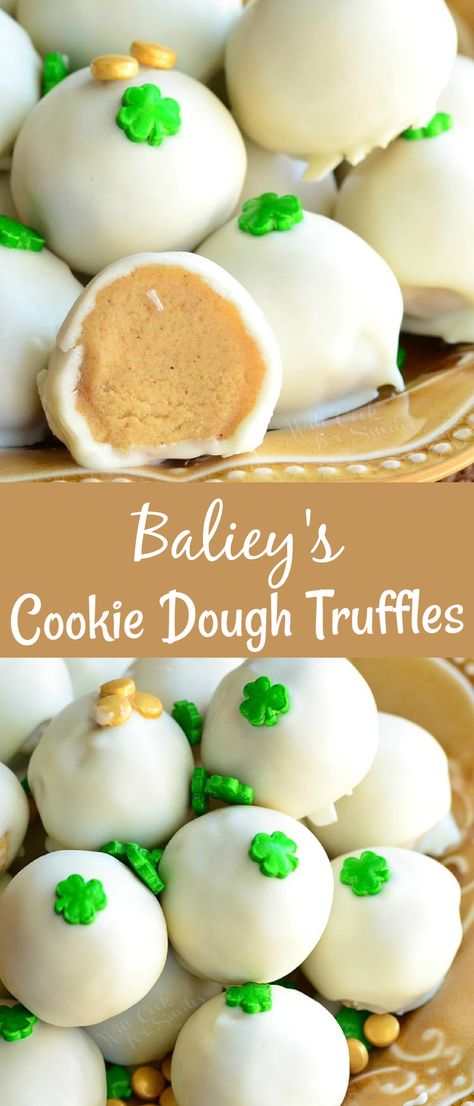 Irish Cream Desserts, Irish Cream Truffles, Irish Cake, Irish Desserts, Truffle Cookies, Dessert Truffles, Christmas Food Treats, Cookie Dough Truffles, Cream Candy