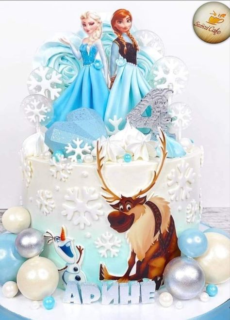 Cake Designs Frozen Theme, Anna And Elsa Cakes Birthday, Elsa And Anna Cakes, Frozen Cake Design Birthdays, Princess Elsa Cake, Elsa And Anna Cake, Frozen Cake Designs, Frozen Doll Cake, Frozen Elsa Cake Topper