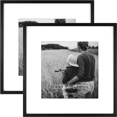 Amazon.com: MCS East Village Frame, Black, 18 x 18 in matted to 12 x 12 in, 2 pk : Everything Else Black Frames On Wall, Picture Frame Table, Coral Castle, Modern Picture Frames, Tabletop Picture Frames, Collage Picture Frames, Family Decor, Black Frames, Black Picture Frames