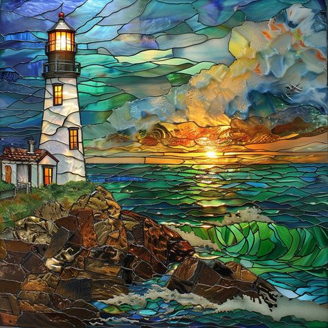 5041_WA_TILE Lighthouse Decorative Ceramic Tile Art Piece Handcrafted Glossy Ceramic Art Tile - Perfect Home Decor & Gift Discover the beauty and craftsmanship of our glossy ceramic art tiles, created with love in our family studio nestled in the foothills of the Great Smoky Mountains in East Tennessee. These artful pieces are designed to bring elegance and charm to any space. Available in Two Convenient Sizes: 6 1/8" x 6 1/8" 8" x 8" Versatile Decor Options: Our ceramic art tiles are perfect fo Stained Glass Frames, Chicken Risotto, Ceramic Tile Art, Art Tiles, Art Tile, Stained Glass Designs, East Tennessee, Knoxville Tn, Mosaic Wall