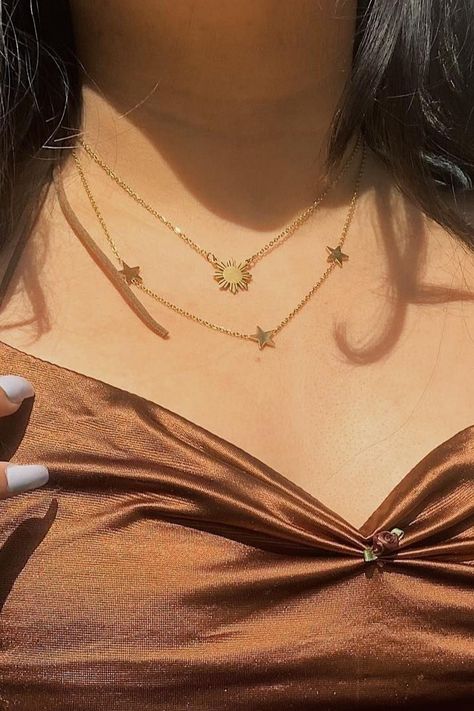 The lovely @shenellealyssa sporting our layering 3 star necklace with our classic Philippines sun necklace. I started offering the 3 star necklace as a fun complimentary piece to layer with our other necklaces. We have it available in gold, silver and rose gold! . . . #pinay #sunkissedpinay #halfpinay #halfpinoy #filipinotiktok #youtubeph #filipino #pilipina #lola #nanay #magandangmorenx #pilipinas #morena #adobonation #salamat #filipinomartialarts #mexipino Filipino Necklace, Philippines Necklace, Filipino Aesthetic, Filipino Jewelry, Philippine Star, Skin Bar, Filipino Martial Arts, Filipino Girl, Sun Necklace