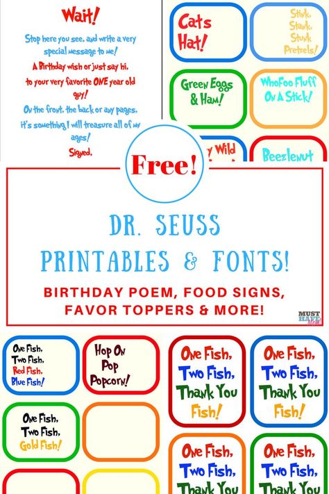 Birthday Rhymes, Dr Seuss Printables, Doctor Suess Birthday, Birthday Poem, Dr Seuss Activities, Dr Seuss Crafts, Dr Seuss Birthday Party, Seuss Crafts, Dr Seuss Baby Shower