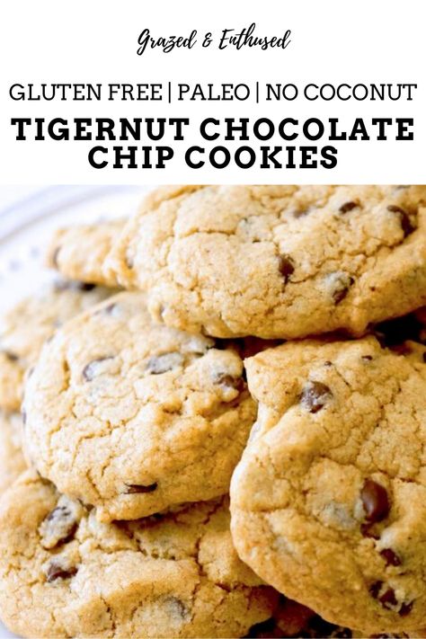 Tigernut Flour Desserts, Tigernut Butter Recipe, Tiger Flour Recipes, Paleo Tigernut Flour Recipes, Aip Tigernut Flour Recipes, Tiger Nut Flour Cookies, Tiger Nut Recipes, Aip Cookie Recipe, Tiger Nut Flour Recipes