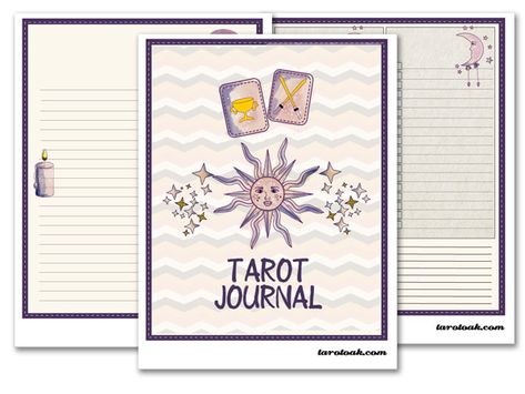 Free Printable Tarot Journal Pages | Tarot Oak Bujo Tarot, Pages Tarot, Tarot Notes, Tarot Journaling, Witchy Prints, Scrapbook Prints, Journal Printables Free, Reading Cards, Free Tarot Cards