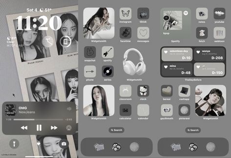 Haerin Homescreen Layout, White And Gray Homescreen, Aesthetic Grey Homescreen, Gray Ios Layout, Grey Phone Aesthetic, Grey Ios Layout, Grey Homescreen Aesthetic, Gray Phone Layout, Gray Iphone Layout