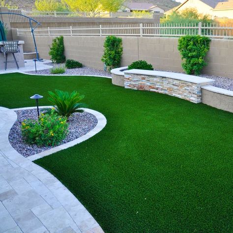 Turf Lawn with Garden in Phoenix, Arizona Backyard | Turf backyard, Backyard garden landscape, Arizona backyard Urban Drawings, Garden Installation, Turf Backyard, Lawn Borders, Grass Installation, Arizona Backyard, Water Wise Landscaping, Dubai Garden, Lawn Turf