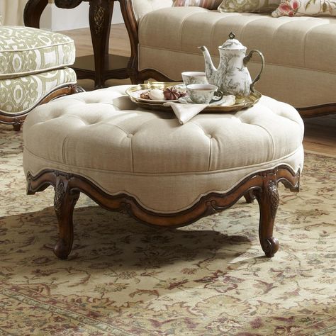 Entry Furniture, Royal Furniture, French Country Living Room, Tuscan Decorating, Country Living Room, Cocktail Ottoman, Living Room Collections, Foot Stool, Rustic Furniture