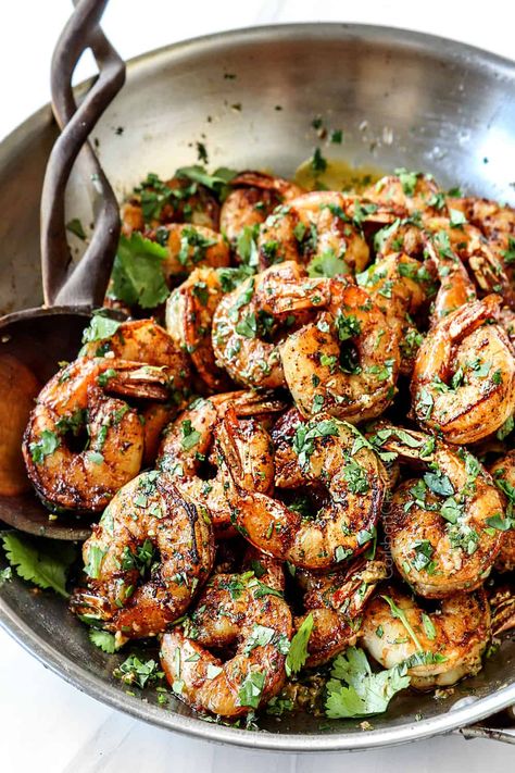 BEST Cilantro Lime Shrimp (Stove, Grill or Oven + TONS of variations!) Cilantro Lime Shrimp Recipes, Cilantro Lime Grilled Shrimp, Shrimp And Cilantro Recipes, Shrimp Cilantro Recipes, Shrimp Lime Cilantro, Shrimp Lime Recipes, Dishes With Cilantro, Shrimp Recipes Oven, Cilantro Shrimp Recipes