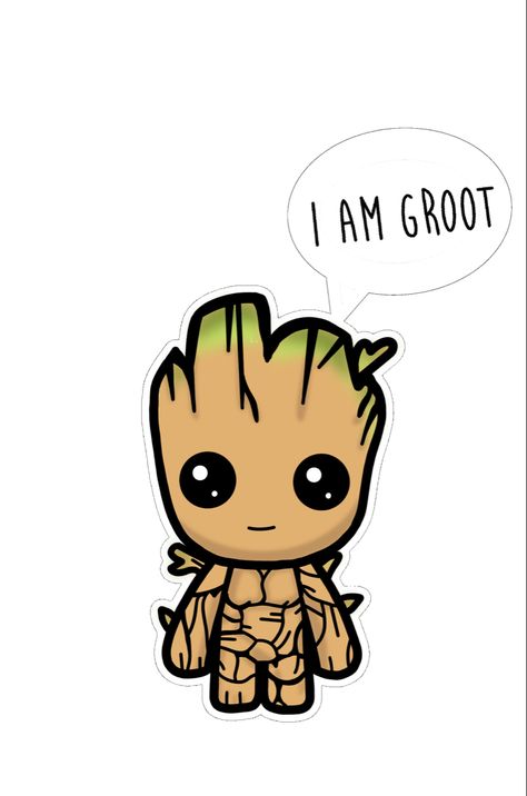 Marvel Stickers Printable, Groot Tattoo, Chibi Marvel, Eagle Drawing, Groot Marvel, Mystery Machine, Avengers Logo, Neon Flex, I Am Groot