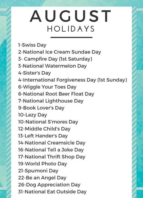 List Of National Days, Food Random, National Holiday Calendar, Random Holidays, Classroom Jobs Display, Silly Holidays, August Holidays, National Watermelon Day, Watermelon Day