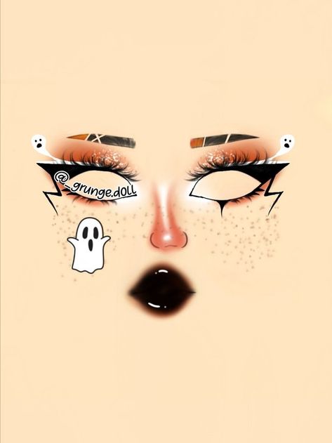 Boceto Makeup Egirl, Halloween Themed Makeup, Makeup Looks Drawing, Makeup Ideas Drawing, Makeup Sketch, Make Up Yeux, Ghost Makeup, Teknik Makeup, Holloween Makeup