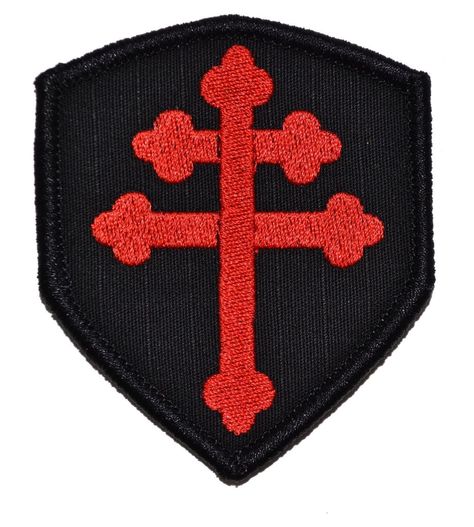 Cross of Lorraine Crusader's Shield Military Patch / Morale Patch - Black with Red: Arts, Crafts & Sewing SEALs Moral Patches, Cross Of Lorraine, Templar Knights, Crusader Cross, Military Patches, Morale Patches, Tactical Patches, Police Patches, Velcro Patches