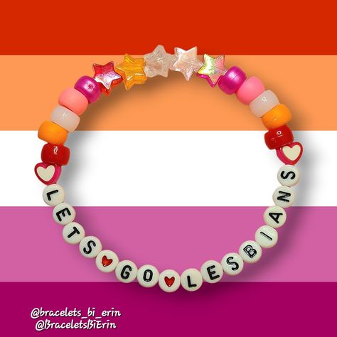 Pride Friendship Bracelet Beads, Sapphic Bracelet, Lesbian Bracelet Diy, Lesbian Beaded Bracelet, Lesbian Kandi Bracelet, Pride Bracelet Diy Beads, Pride Bracelet Ideas, Lesbian Jewelry Diy, Pride Accessories Diy