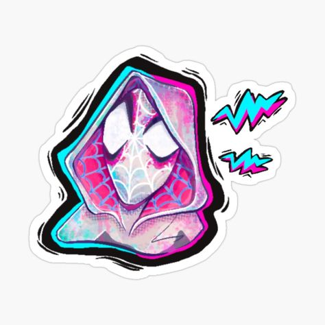 I am obsessed with every spider verse movie!! I made this to be a homemade pin for my friends but decided to post it to redbubble as well!! Spiderman Stickers, Weird Stickers, Sticker Design Inspiration, Iphone Stickers, Stickers Design, Scrapbook Stickers Printable, Gwen Stacy, Sticker Cute, Anime Stickers