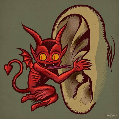 Oct 27 - Day 27 - Little Devil Devil Character Design, Occult Art, Desenho Tattoo, Demon Art, Arte Inspo, Old School Tattoo, Vintage Cartoon, Horror Art, Halloween Art