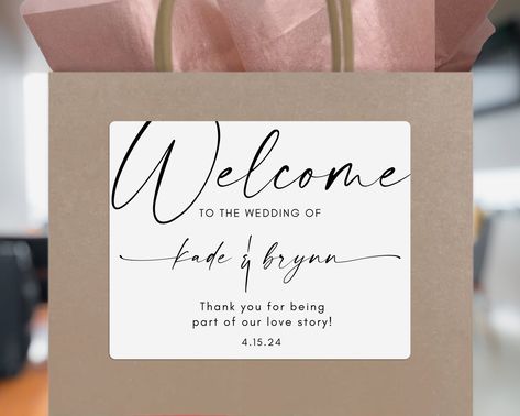 Welcome Bag Tags, Hotel Welcome Bags, Bag Sticker, Stickers Wedding, Welcome Bag, Wedding Hotel, Welcome Bags, Welcome Gifts, Hotel Wedding