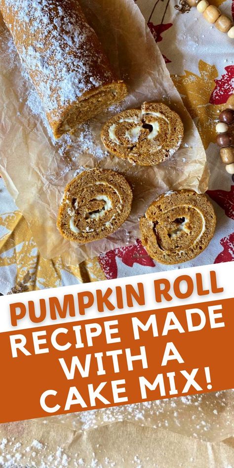 Pumpkin Roll Easy, Libbys Pumpkin Roll, Easy Pumpkin Roll, Jelly Rolls Recipe, Pumpkin Jelly, Pumpkin Cream Cheese Roll, Pumpkin Roll Recipe Easy, Pumpkin Roll Recipe, Pumpkin Cake Mix