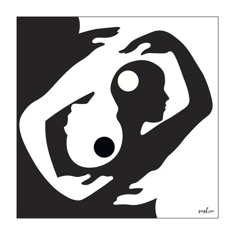 Cool Ying Yang Drawing, Yin And Yang Illustration, Yin And Yang Drawing, Ying Yang Illustration, Ying And Yang Art, Yin Yang Aesthetic, Ying Yang Logo, Lost Thoughts, Ying Yang Art