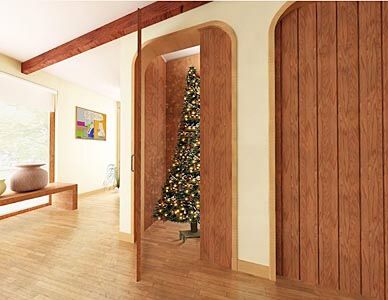 Christmas tree closet! Christmas Tree Closet, January Door Decorations, Dream House Closet, Small Closet Door Ideas, Christmas Closet, Hidden Closet, Hidden Room, House Closet, Home Interior Ideas