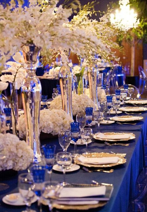 Gold and Royal Blue - 10 of the Best Colors that Go with Royal Blue - EverAfterGuide Royal Blue Wedding Decorations, Royal Blue Wedding Theme, Classic Blue Wedding, Silver Wedding Decorations, Blue Wedding Decorations, Blue Gold Wedding, Wedding Decorations On A Budget, Gold Wedding Theme, Royal Blue Wedding