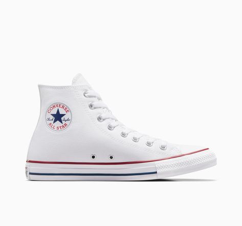 Converse Chucks 551613C All Star High Line Peached Canvas Blue Navy Egret, Navy Egret,0 Unisex white Red Chucks, Tenis Converse, White Chuck Taylors, White Chucks, White High Top Converse, Custom Chuck Taylors, Back To School Shoes, White High Tops, Converse White