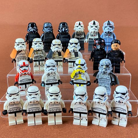 Stormtrooper of Galactic Empire Lego Star Wars Collection Display, Star Wars Collection Display, Lego Displays, Lego Jedi, Lego Stormtrooper, Lego Clones, Lego Starwars, Storm Troopers, Lego Display