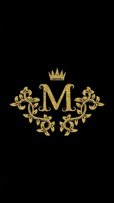 Letter M With Crown, Iphone Letters, M Letter Images, M Wallpaper, Wall Phone, M Letter, Catholic Images, Disney Artwork, Crown Logo