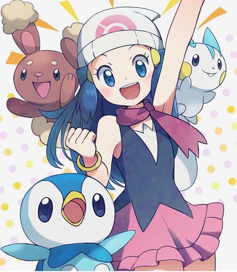 Let’s go, Piplup, Buneary, and Pacharisu! Pokemon Trainer Art, Pokemon Trainer, An Anime, Anime Character, Pokemon, Animals, Anime, Blue, Art