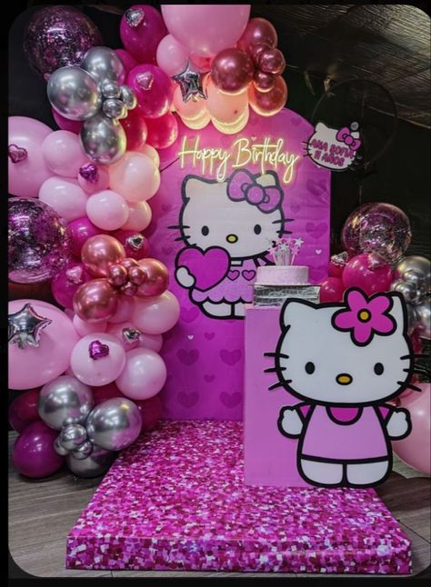 Hello Kitty Themed Birthday Party Decorations, Hello Kitty Balloon Decorations, Hello Kitty Balloon Arch, Hello Kitty Centerpiece Ideas, Hello Kitty Decorations Birthday, Hello Kitty Birthday Party Ideas Decoration, Hello Kitty Party Theme, Hello Kitty Bday Party, Hello Kitty Cumpleaños