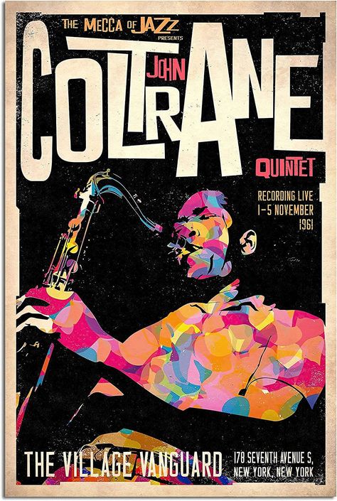 Jazz Posters, Arte Jazz, Jazz Cd, Painting Music, Concert Poster Art, Concert Poster Design, Jazz Concert, John Coltrane, Vintage Concert Posters