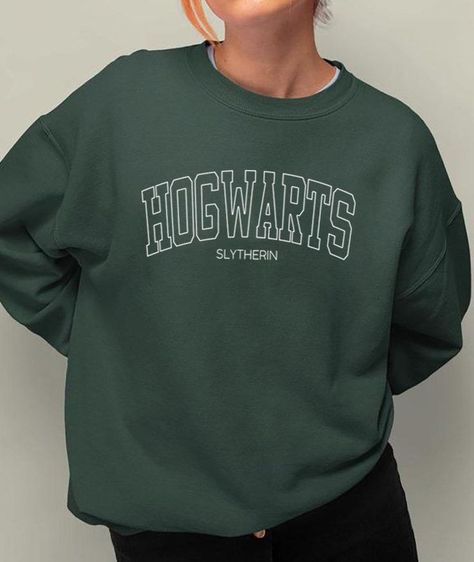 Harry Potter Couples Shirts, Hogwarts Sweater, Slytherin Hoodie, Slytherin Shirt, Harry Potter Couples, Slytherin Clothes, Slytherin Outfit, Dark Academia Shirt, Hogwarts Slytherin