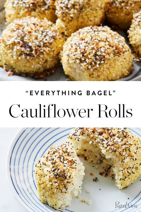 Cauliflower Rolls, Cloud Bread, Keto Foods, Low Carb Bread, Everything Bagel, Keto Bread, Cauliflower Recipes, Bagels, Tortillas