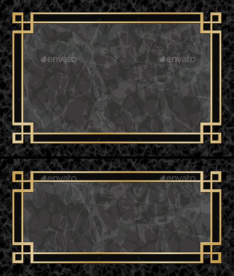 Two Black Marble Backgrounds with Gold Frames, Borders Aspect Ratios 3:2 2:1. Fully editable vector EPS 10 , gradients and trans Buffet Luxury, Ballroom Decor, Floor Pattern Design, Marble Floor Pattern, Black Marble Background, Marble Border, Marble Walls, Inlay Flooring, Flooring Pattern