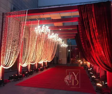 Photo From Decor with Reds - By Eventfully Yours Designs Wedding Gate, Gate Decoration, Wedding Hall Decorations, Wedding Decor Photos, Wedding Background Decoration, Wedding Entrance Decor, Wedding Stage Design, Desi Wedding Decor, Mandap Decor