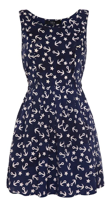 Anchor dress Boating Life, Cruise Clothes, Anchor Dress, Holiday Outfit, Nautical Fashion, Style Clothes, Anchors, Vintage Dress, Boating