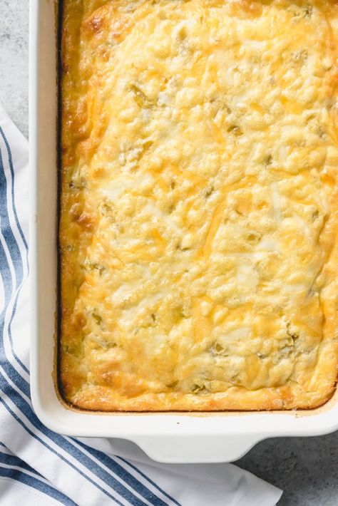 Chili Egg Casserole, Green Chili Egg Casserole, Easy Overnight Breakfast Casserole, Easy Overnight Breakfast, Green Chili Casserole, Egg Bake Casserole, Best Egg Recipes, Egg Benedict, Overnight Breakfast Casserole