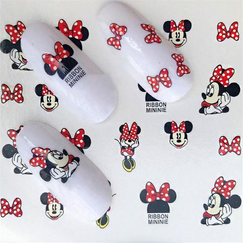 Mickey Mouse Nail Stickers - Disney Nail Decals - Nail Stickers - Nail Water Decals - Nail Art Decal Disney Nail Decals, Deer Nails, Mickey Mouse Nails, Glitter Water, Natural Gel Nails, Disney Nail, Nail Water Decals, Natural Nail Care, Nail Vinyls