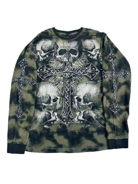 2023 Buy Tie Dye Skull Cross Print Oversized Long Sleeve Tee under US$23 in Tops&Tees Online Store. Free Shipping with US$69+. Check reviews and buy it today. Style: Casual/Street/Vintage/Hip Pop/Punk Fabric Content: Polyester Fit Type: Loose Fit Neckline: Crew Neck Sleeve Length: Long Sleeve #vintage #vintagestyle #blackfriday #christmas #halloween #halloweenaesthetic #fall #fallfashion #winter #streetstyle #outfits #ootd #trendyoutfits #fashionista #casualoutfits #oversized #longsleeve Punk Elements, Jeans Outfit Summer, Crop Top Dress, Jean Flare, Oversized Long Sleeve, Punk Outfits, Y2k Outfits, Tie Dye Designs, Swaggy Outfits