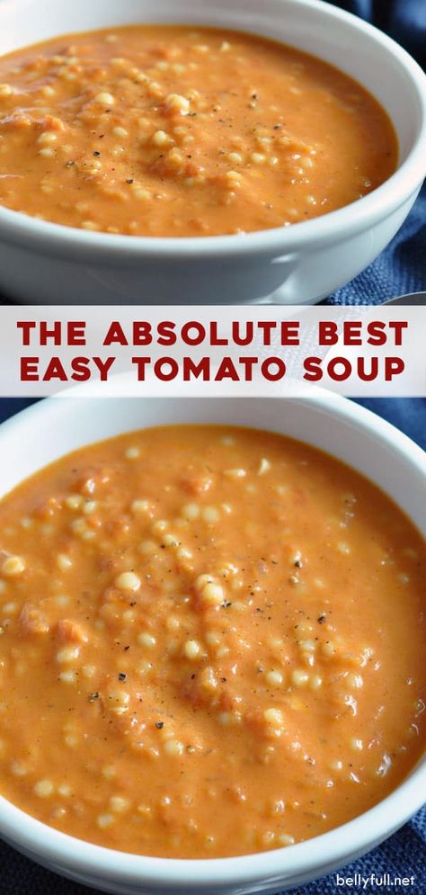 Easy Tomato Soup Recipe, Best Tomato Soup, Tiny Pasta, Creamy Tomato Pasta, Tomato Soup Easy, Soups Stews Chilis, Tomato Soup Recipe, Tomato Soup Recipes, Savory Soups