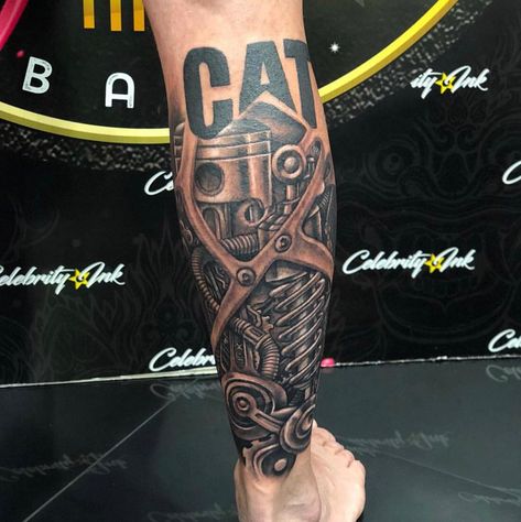 CAT diesel power tattoo Diesel Injector Tattoo, Caterpillar Equipment Tattoo, Mechanic Sleeve Tattoos For Guys, Diesel Mechanic Tattoo Ideas, Diesel Tattoo Ideas, Semi Truck Tattoo Ideas, Bulldozer Tattoo, Wrench Tattoo Mechanic, Tattoo Caterpillar