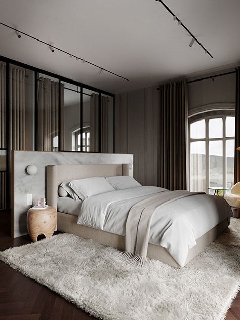 Island Bed Design, Luxury Minimalist Bedroom, Modern Italian Bedroom, Wallpaper Bedroom Aesthetic, Aesthetic Bedroom Design, Carpet Ideas 2023, Island Bed, Unique Bedroom Design, Carpet Ideas