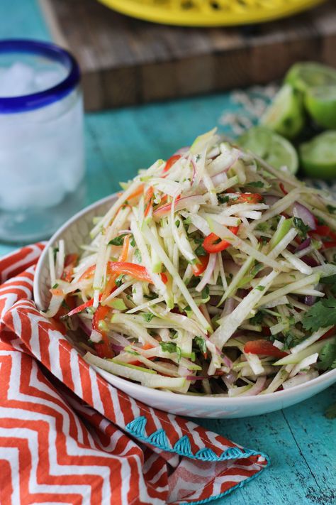 Jicama Apple Slaw - PaleOMG Jicama Recipes, Jicama Recipe, Jicama Salad, Jicama Slaw, Apple Slaw, Paleo Salads, Cole Slaw, Paleo Recipe, Slaw Recipes