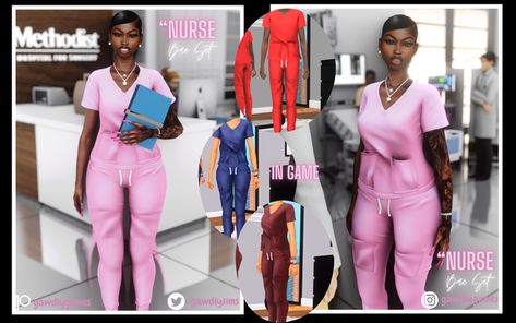 Nurse Bae | Patreon Sims 4 Nurse Scrubs Cc, Nurse Bae, Nursing Outfit, 4 Family, Sims Baby, Sims 4 Cas Mods, Sims 4 Family, Play Sims 4, The Sims 4 Pc